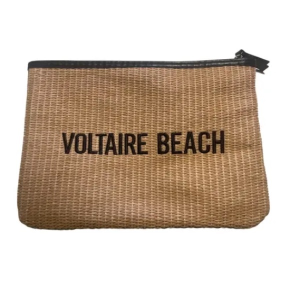 Zadig & Voltaire Beach Woven Clutch bag pochutte wristlet